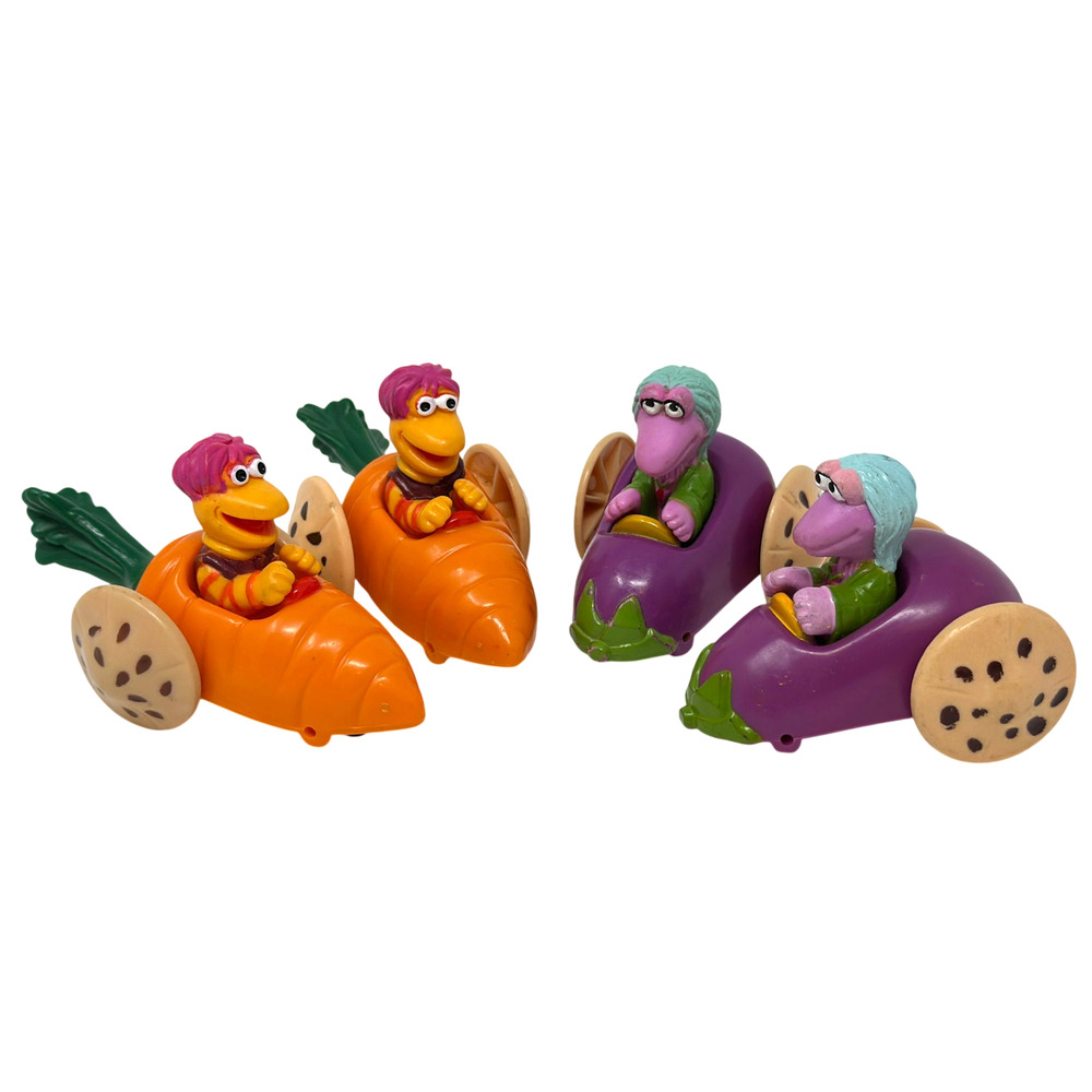 Set of 4 Vintage McDonalds Fraggle Rock Cars 1988 Happy Meal Toy Gobo Mokey